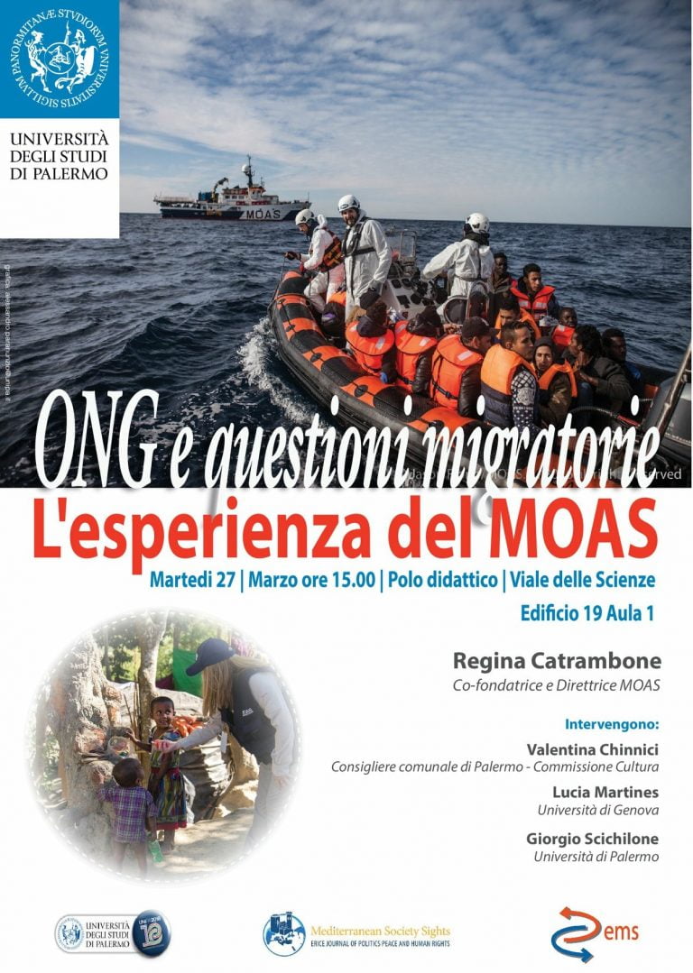 Scopri di più sull'articolo ONG e questioni migratorie: l’esperienza del MOAS in un seminario all’Università di Palermo